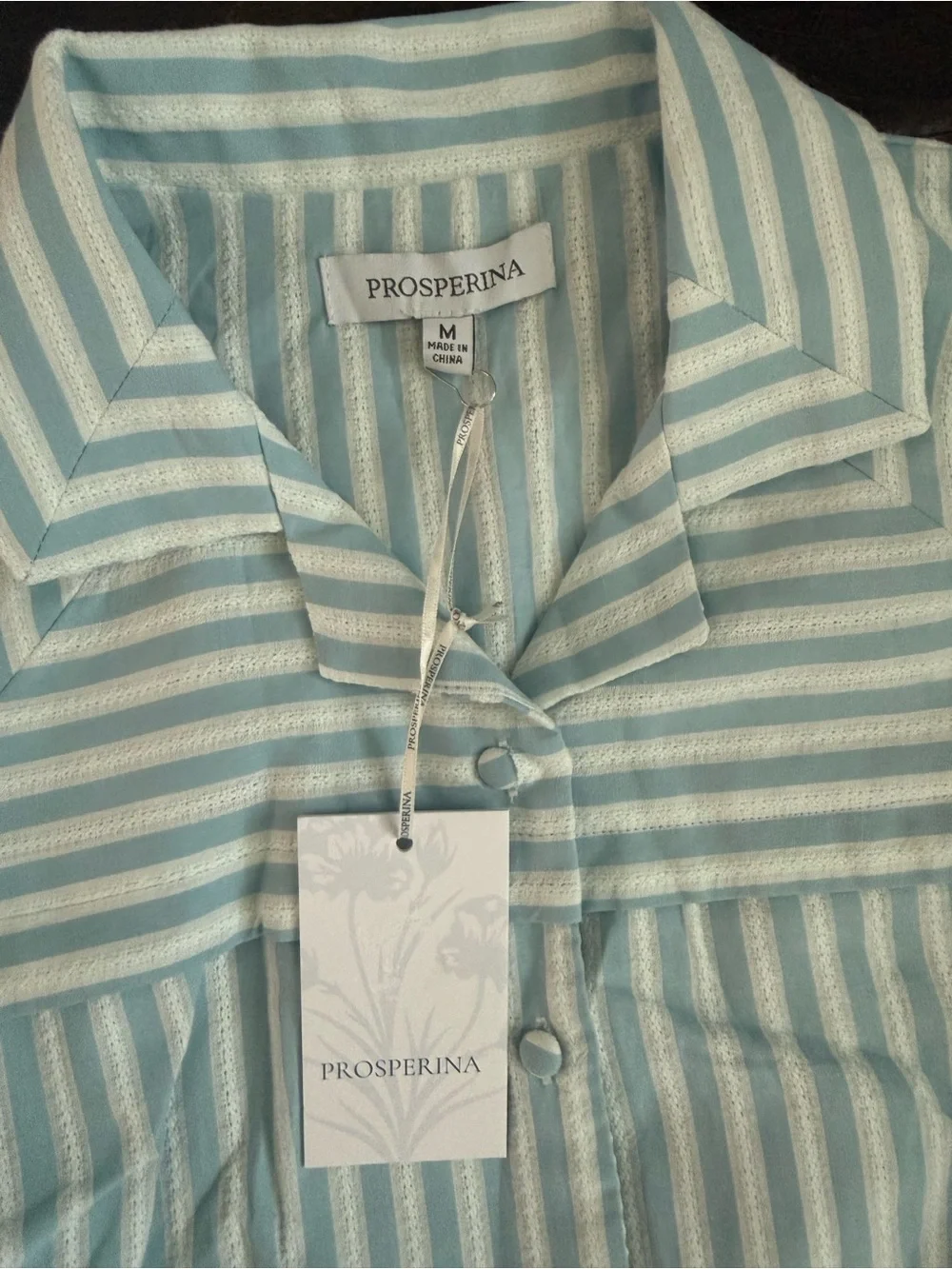 Prosperina dress Rowan Sleeveless Striped  - Light Blue & White size Medium